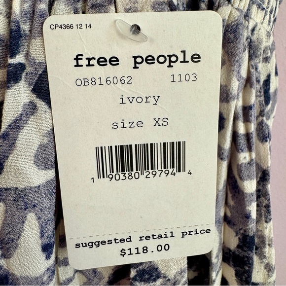 NEW Free People Beach Day Halter Mini Dress XS Blue White - Picture 8 of 9